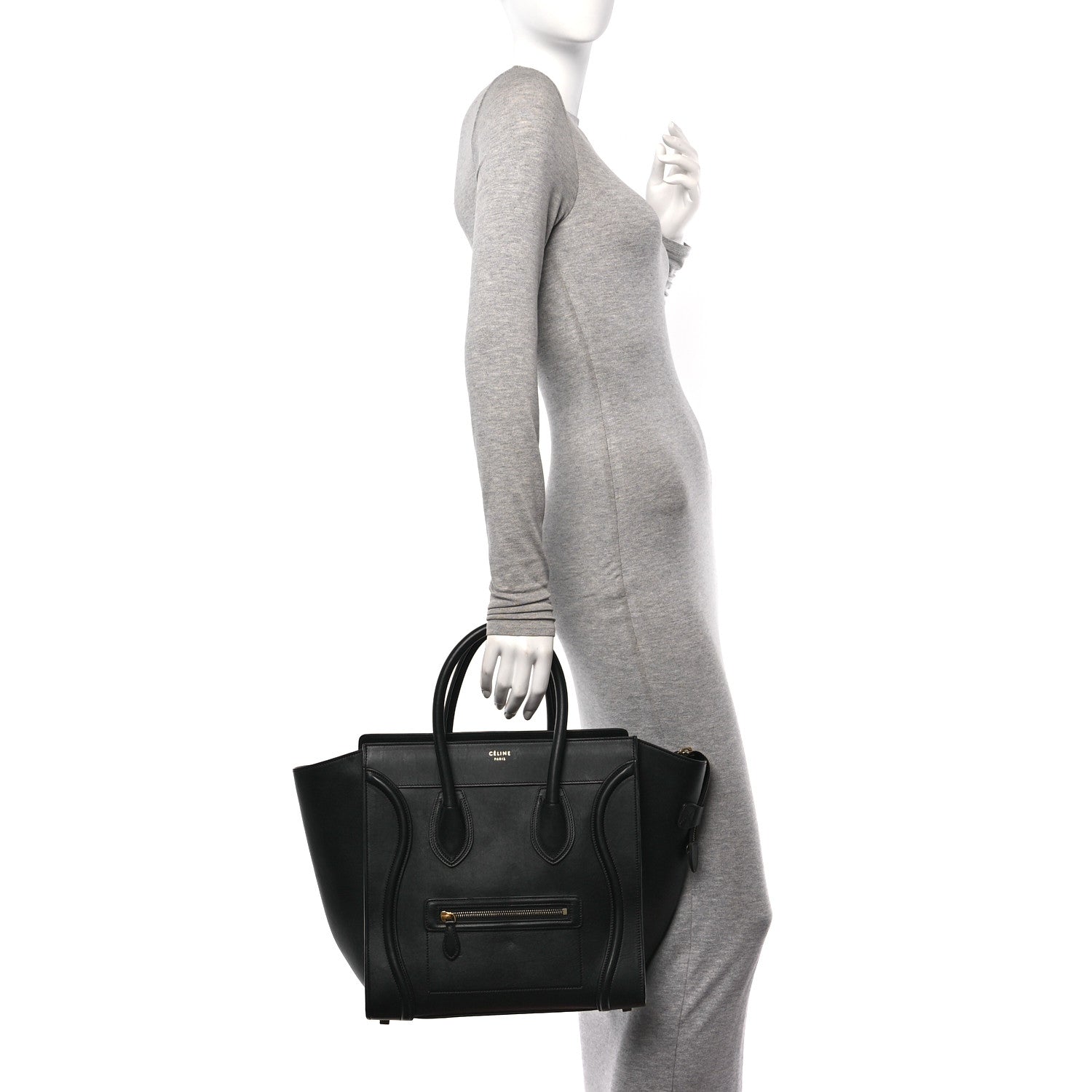 Celine Smooth Calfskin Mini Luggage Black 2 of 10