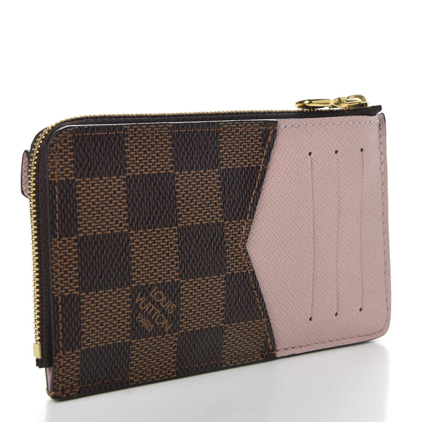 Damier Ebene Recto Verso Card Holder Rose Ballerine