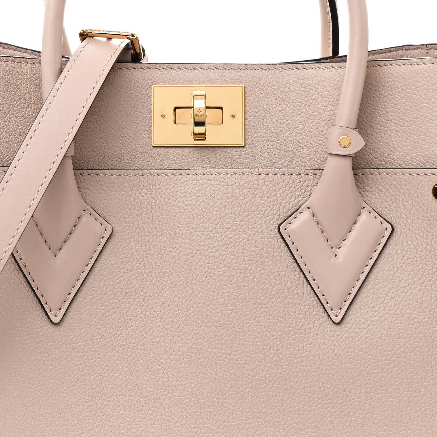 Louis Vuitton Calfskin Monogram On My Side MM Greige 7 of 11