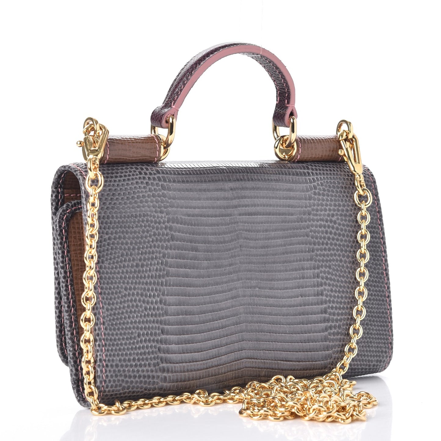 Textured Calfskin Mini Von Mix Bag Grey