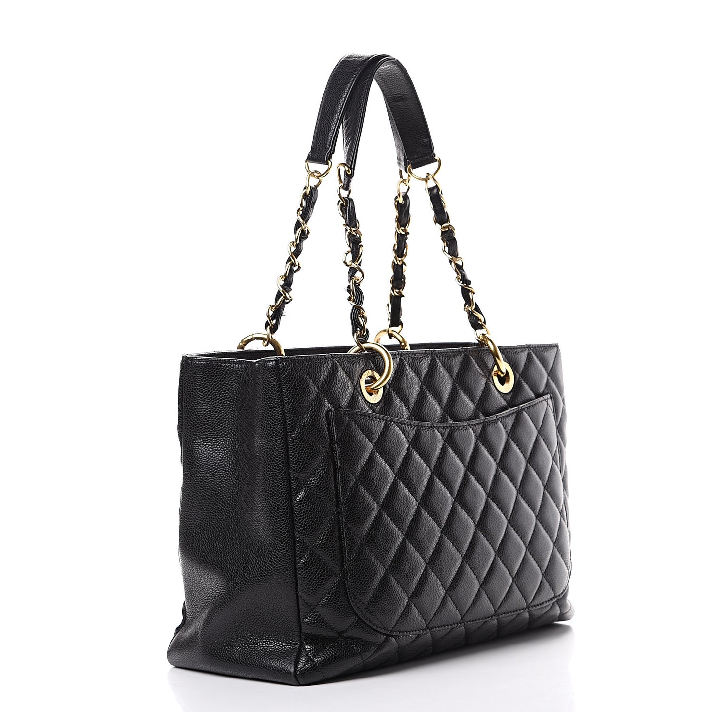Caviar Quilted Grand Shopping Tote GST Black