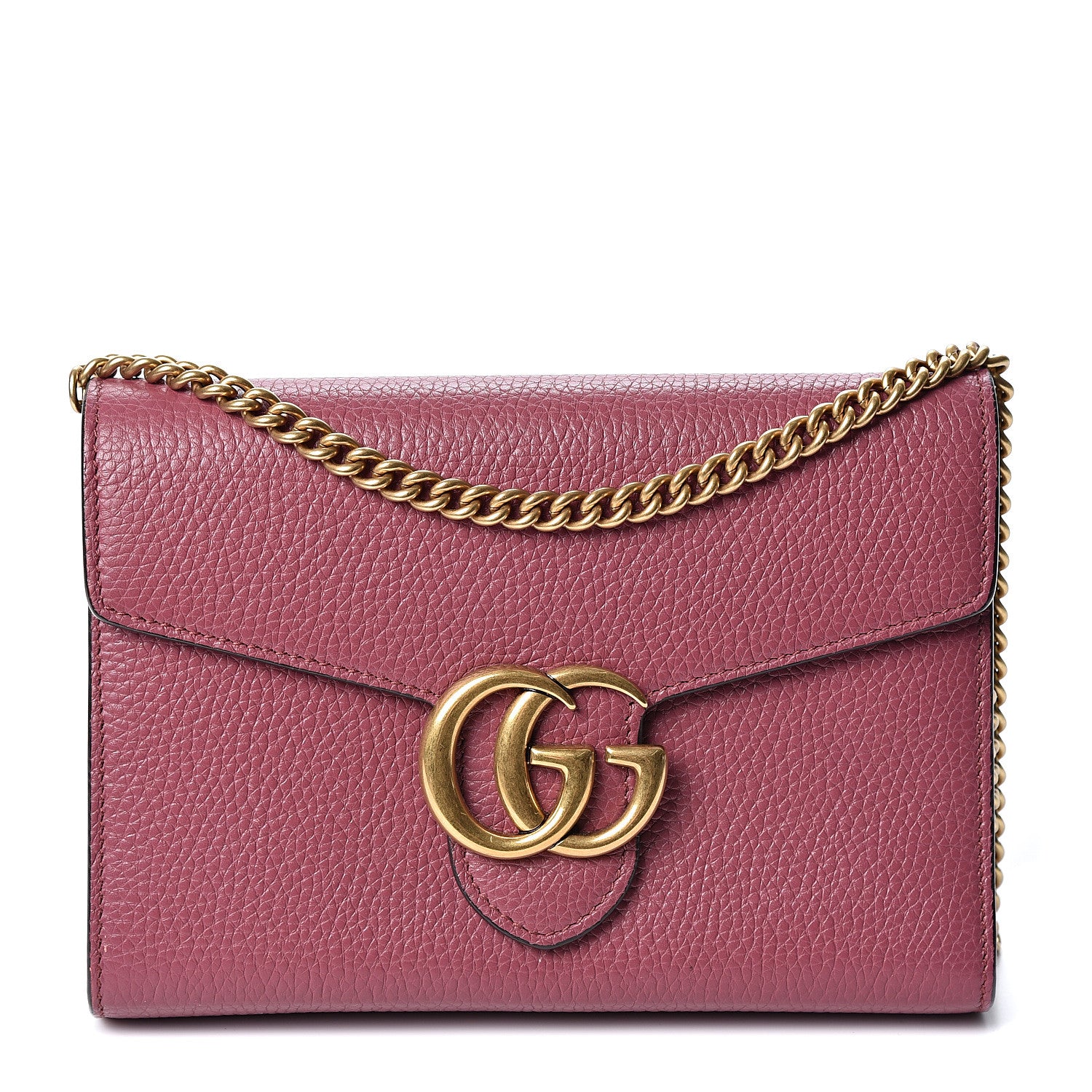Gucci Cellarius Calfskin GG Marmont Chain Wallet Dry Rose 1 of 9