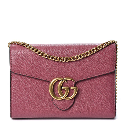 Gucci Cellarius Calfskin GG Marmont Chain Wallet Dry Rose 1 of 9