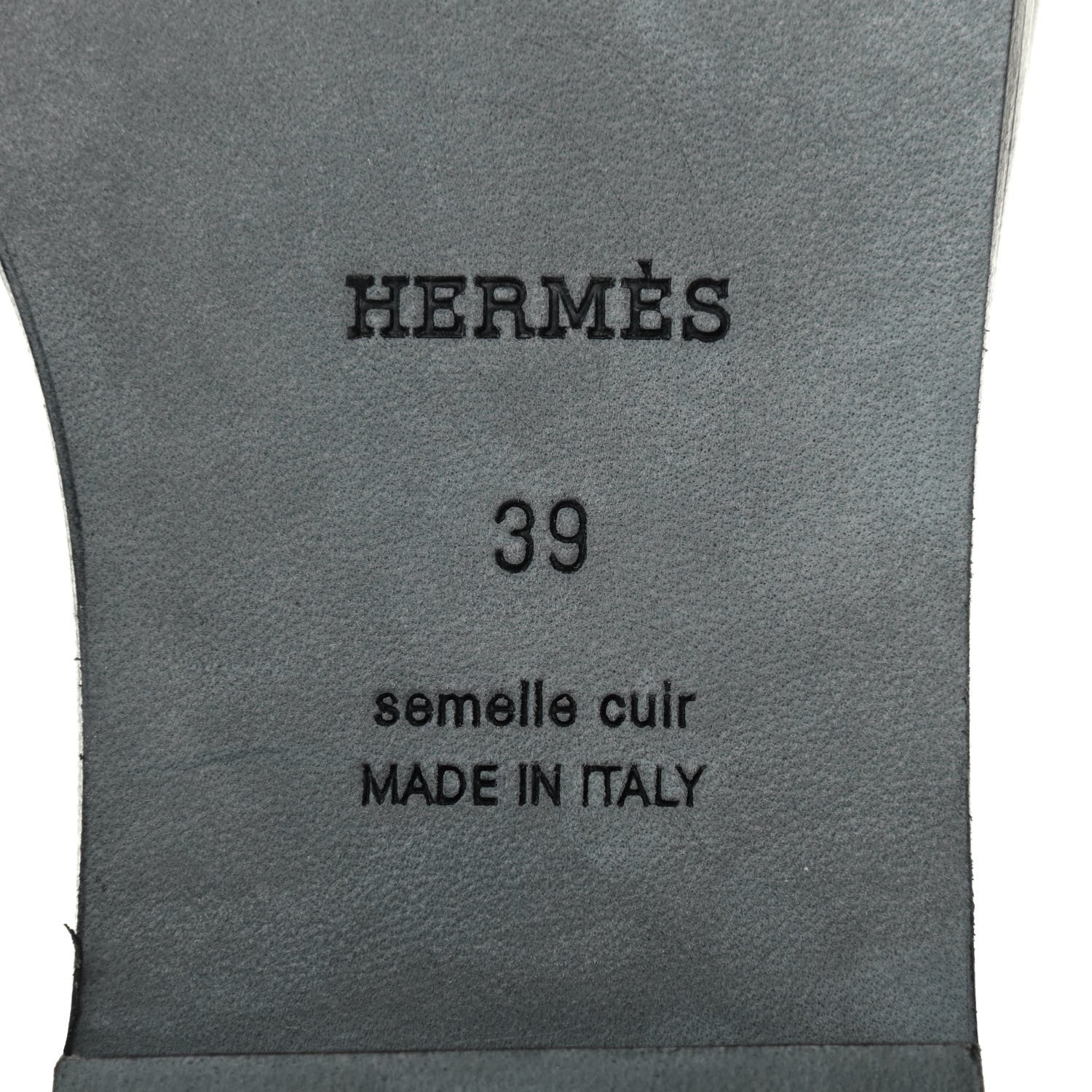 Hermes Box Calfskin Oran Sandals 39 Black 6 of 8
