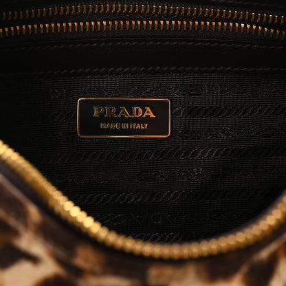 Prada Calf Hair Leopard Print Shoulder Bag Avorio 6 of 9