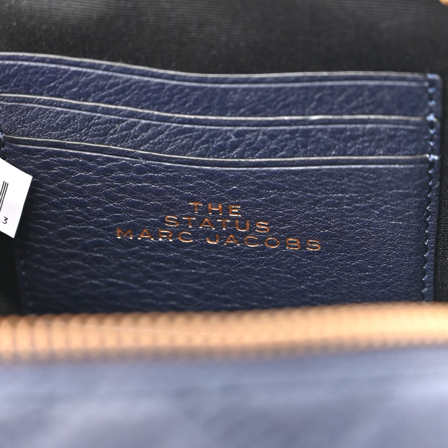 Marc Jacobs Grained Calfskin Quilted The Status Round Crossbody Navy 6 of 10