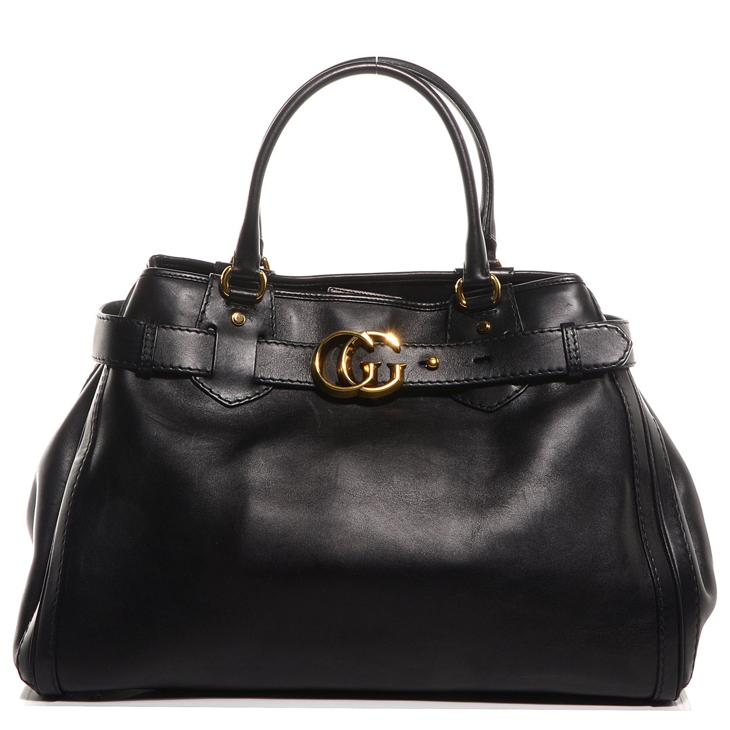 Leather Large GG Running Tote Black