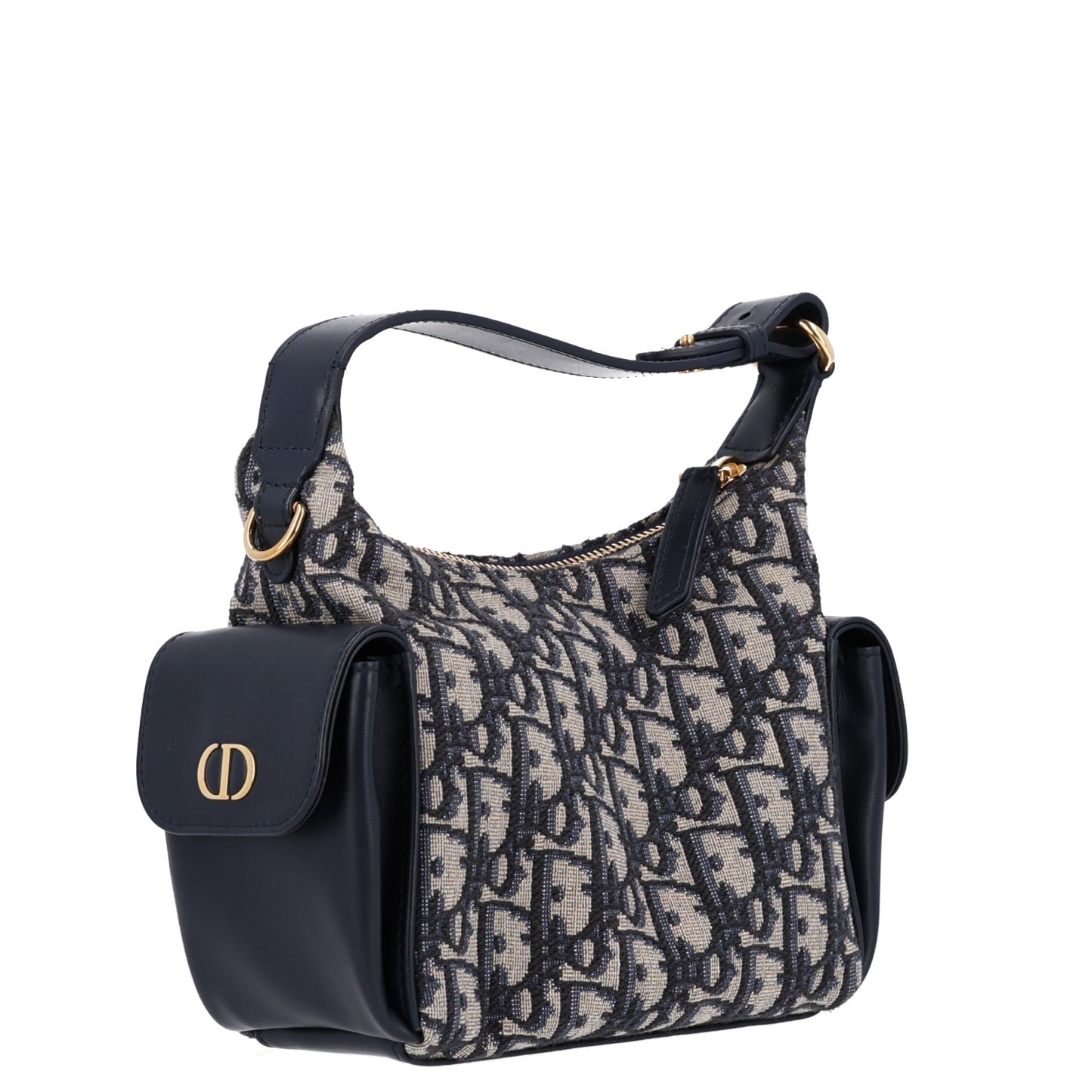 Oblique Jacquard Smooth Calfskin Mini D-Dream Blue