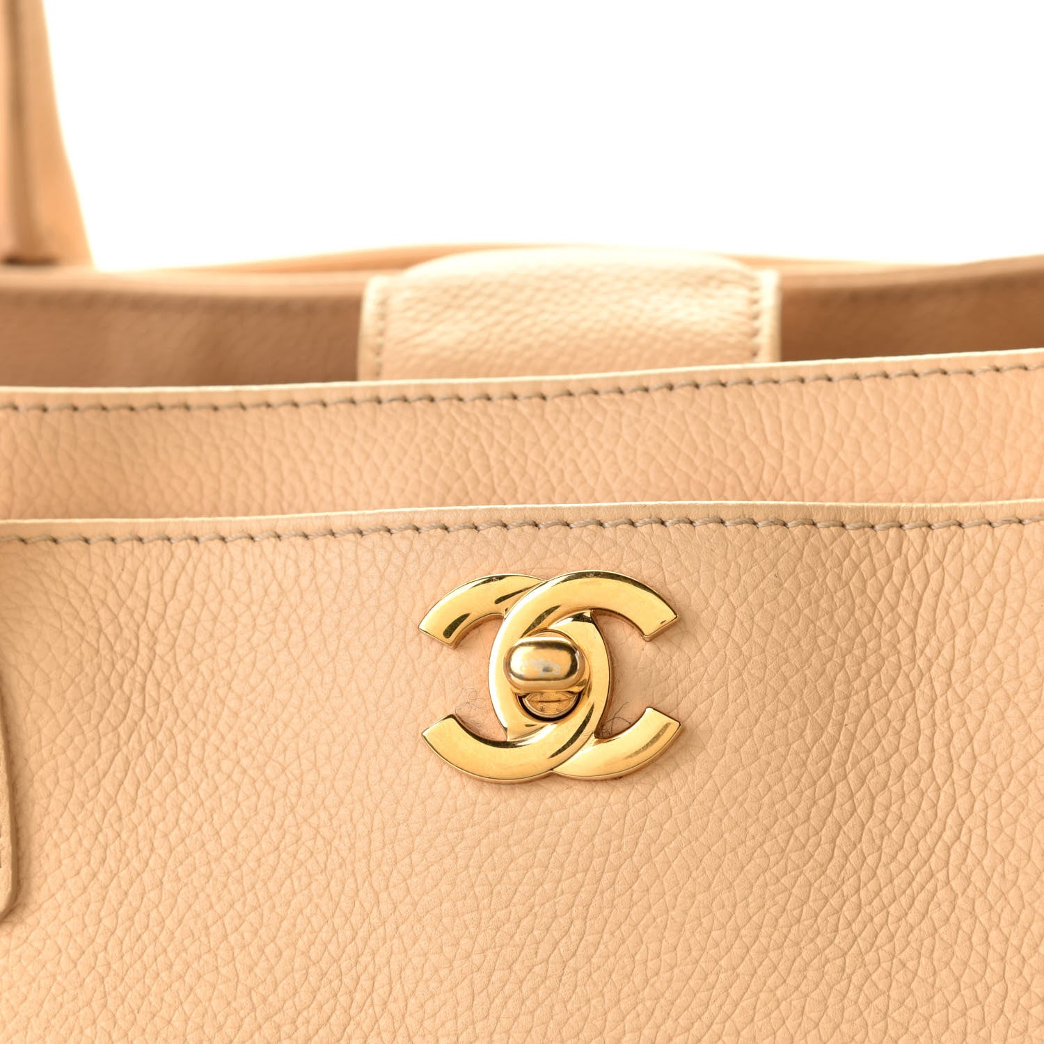 Chanel Calfskin Cerf Executive Shopper Tote Beige 6 of 16