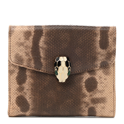 Bulgari Karung Calfskin Serpenti Forever Compact Wallet Brown 1 of 11