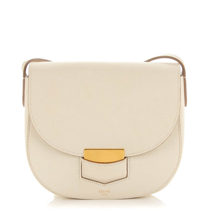 Celine Grained Calfskin Small Trotteur White 1 of 8