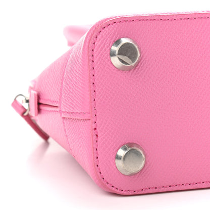 Balenciaga Signature Grained Calfskin Logo XXS Ville Top Handle Bag Rose Bubblegum Black 8 of 11