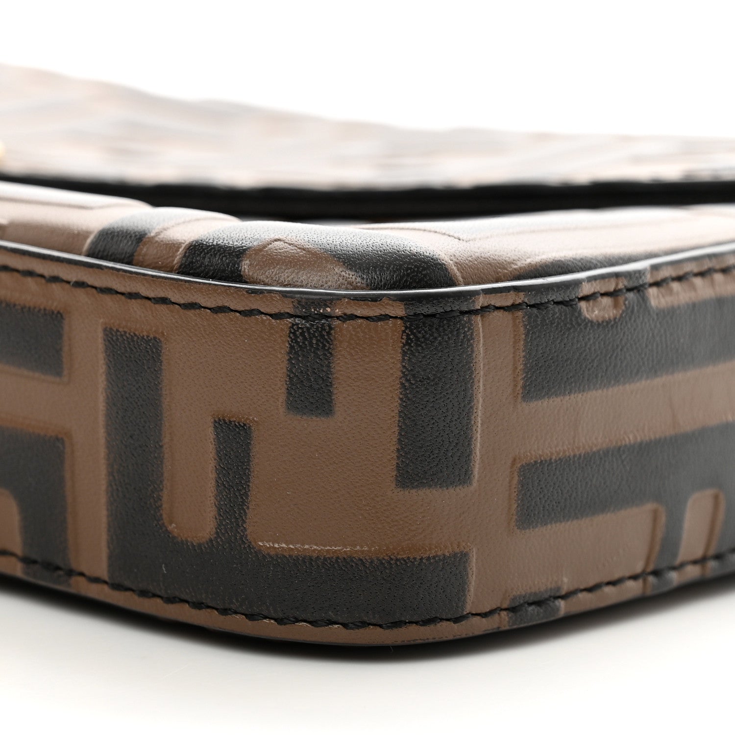Fendi Vitello Soft F is Fendi Bi-Color FF 1974 Embossed Envelope Wallet On Chain with Pouches Maya Black 10 of 12