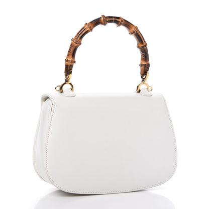 Gucci Calfskin Bamboo Top Handle Bag White 3 of 14