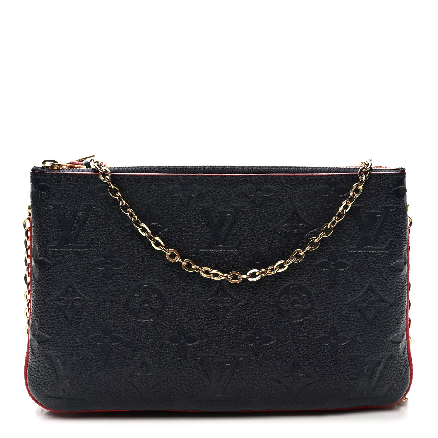 Empreinte Double Zip Pochette Marine Rouge