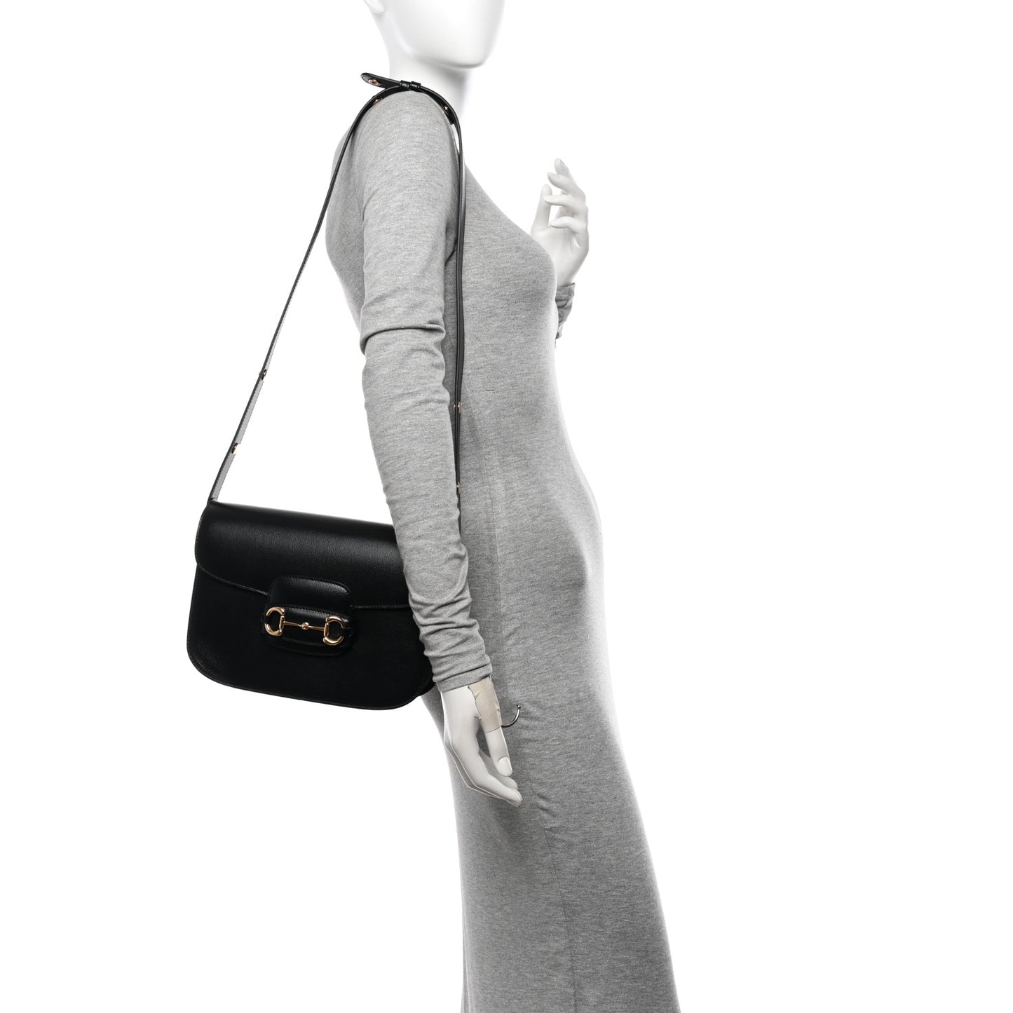 Azalea Calfskin Horsebit 1955 Shoulder Bag Black