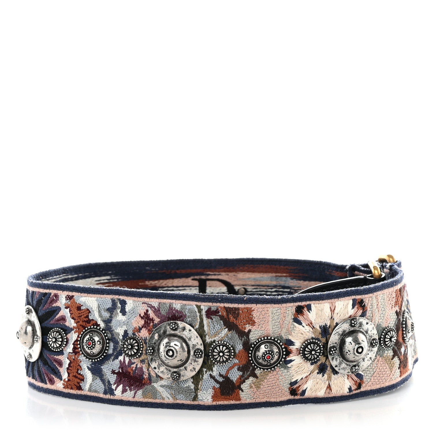 Christian Dior Canvas Embroidered Studded KaleiDiorscopic Shoulder Strap Multicolor 2 of 5