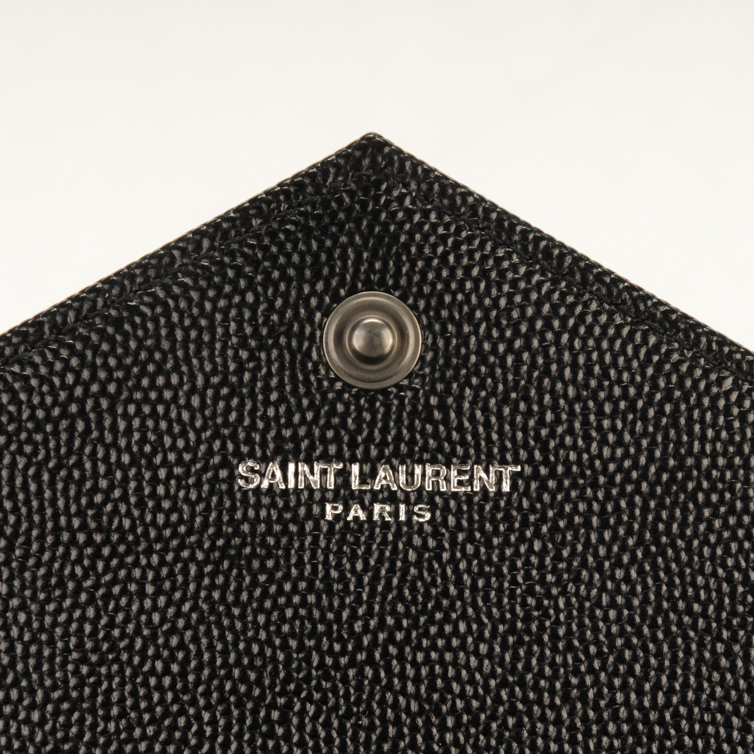 Saint Laurent Grain De Poudre Matelasse Chevron Monogram Chain Wallet Black 7 of 8