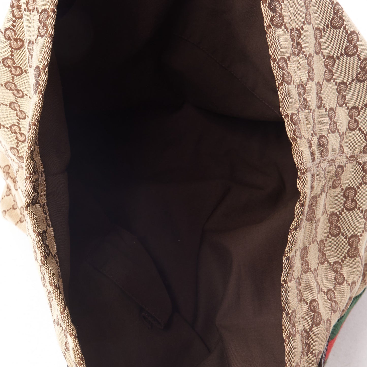 GG Monogram Medium Web Handle Vertical Tote Dark Brown