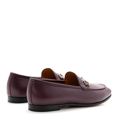 Gucci Real Betis Glamour Calfskin Womens Jordaan Horsebit Loafers 38 Shiny Vineyard 5 of 10