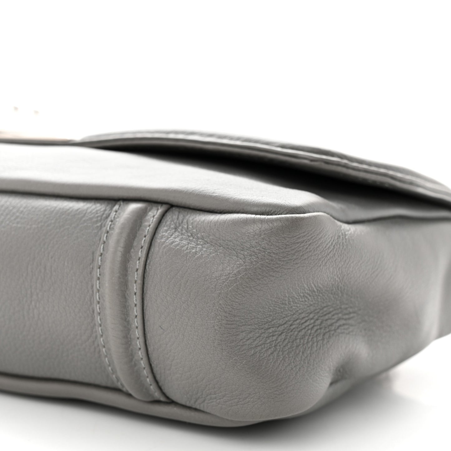 Grained Calfskin Mademoiselle Lock Bijoux Chain Flap Grey