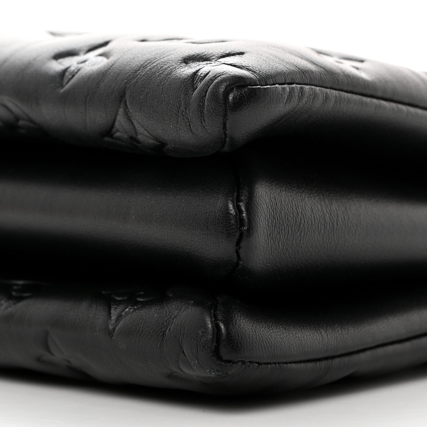 Lambskin Embossed Monogram Coussin MM Black