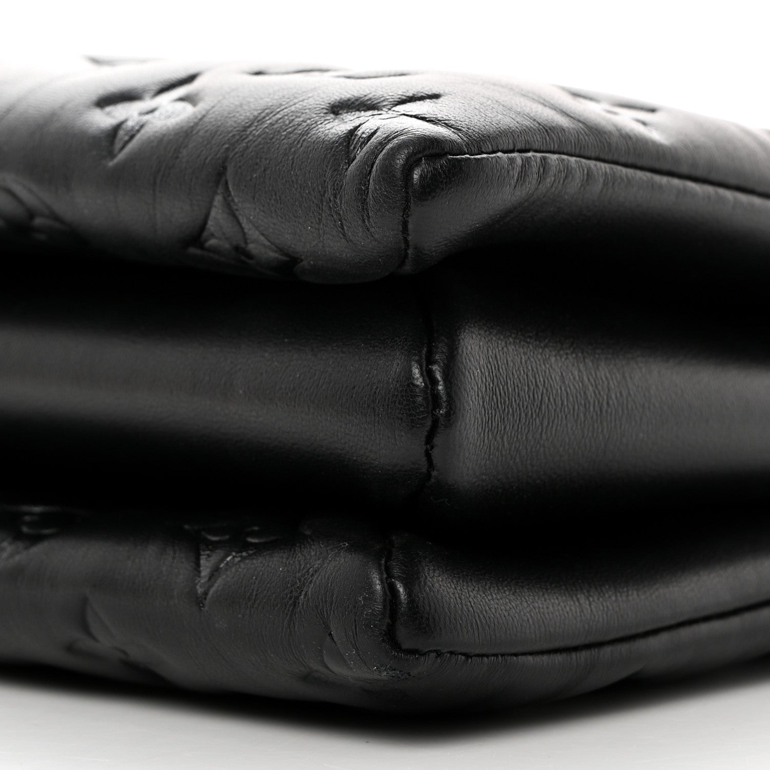 Louis Vuitton Lambskin Embossed Monogram Coussin MM Black 10 of 11