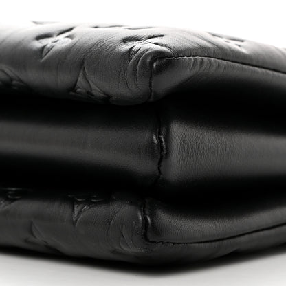 Louis Vuitton Lambskin Embossed Monogram Coussin MM Black 10 of 11
