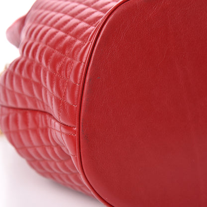 Celine Calfskin Quilted Small C Backpack Red 10 of 14