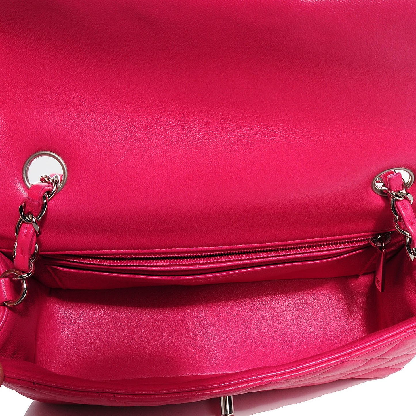 Lambskin Quilted Mini Rectangular Flap Dark Pink