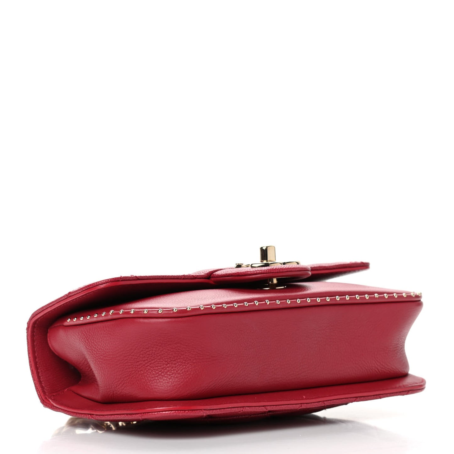 Caviar Quilted Mini Studded Flap Red