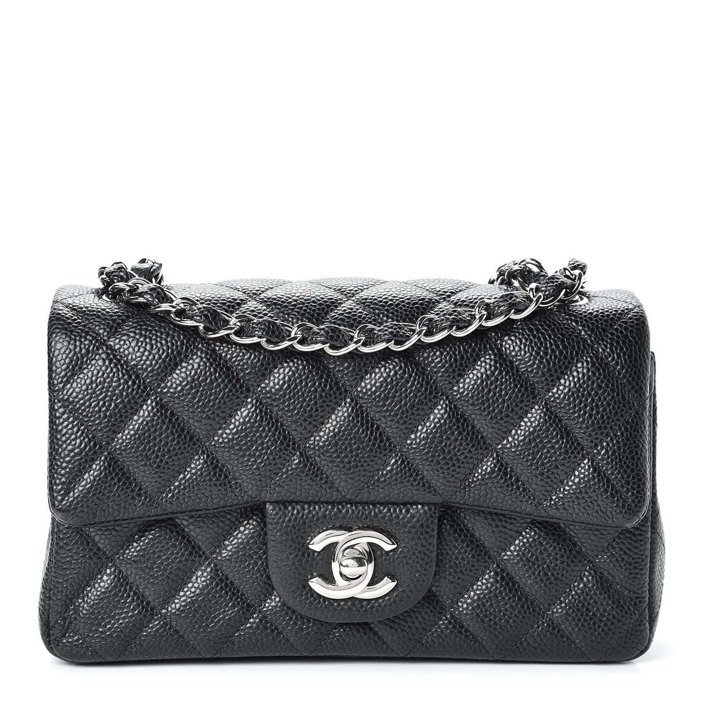 Caviar Quilted Mini Rectangular Flap Black