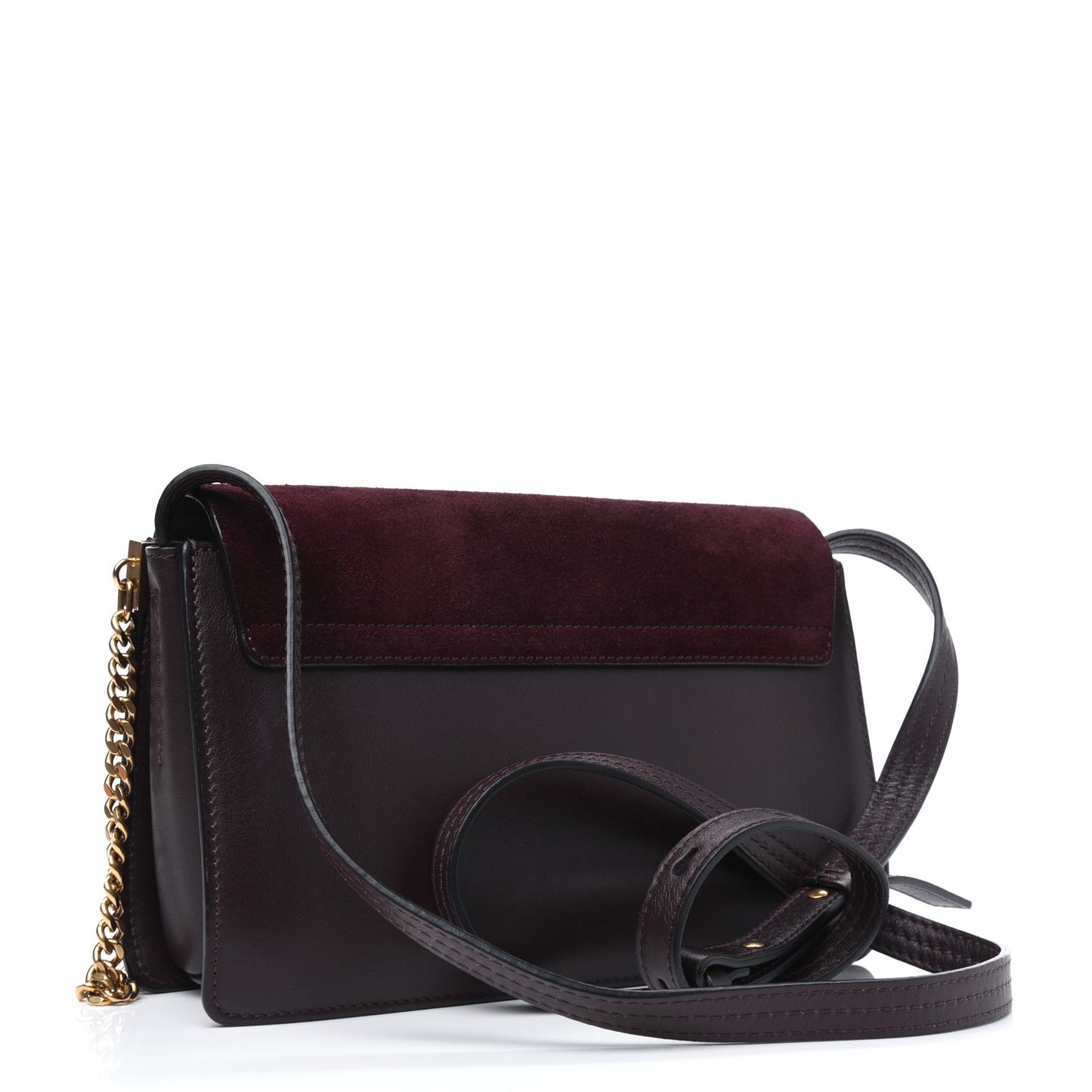 Suede Calfskin Studded Small Faye Shoulder Bag Dark Purple