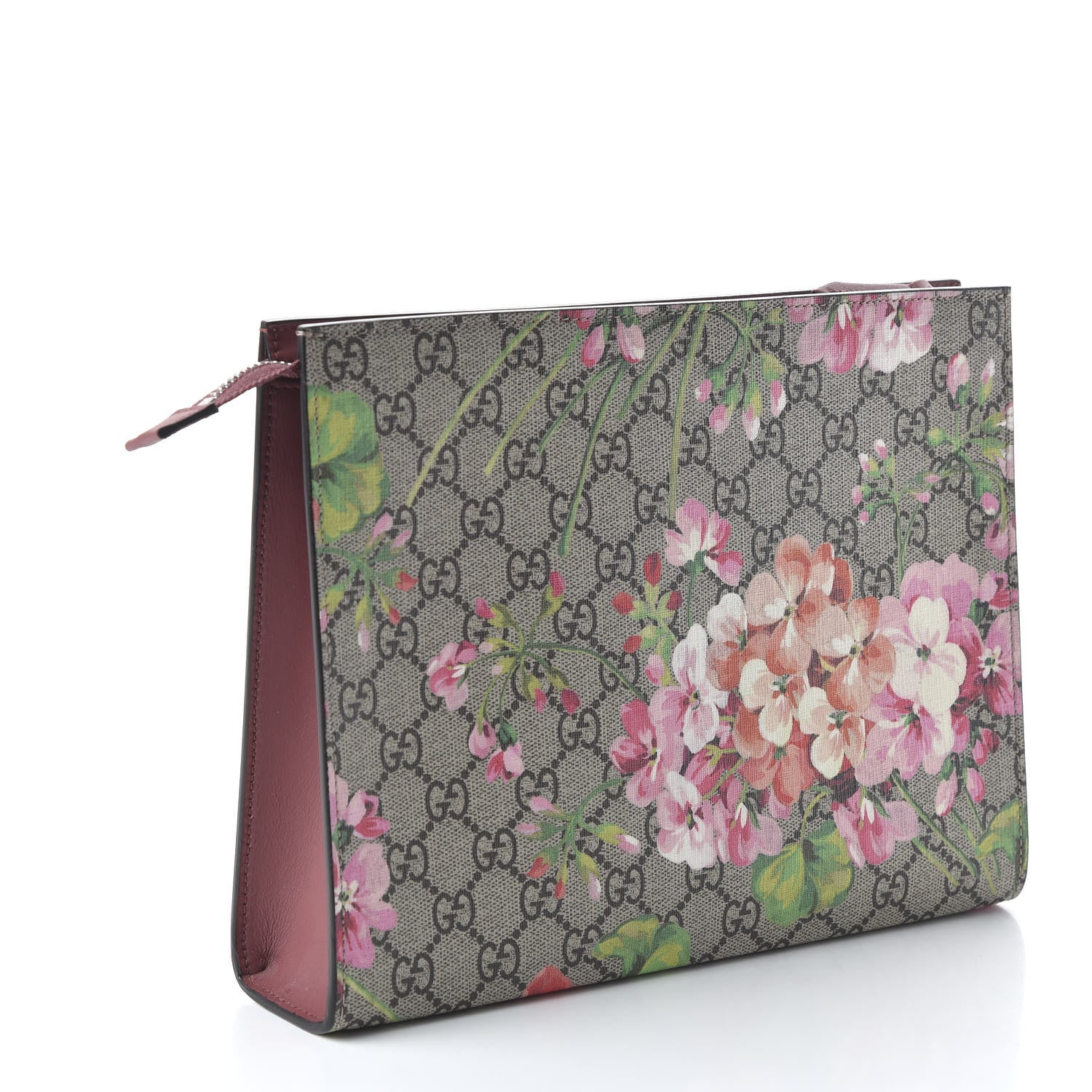 Gucci GG Supreme Monogram Blooms Large Cosmetic Case Beige Multicolor Dry Rose 3 of 11