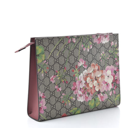 Gucci GG Supreme Monogram Blooms Large Cosmetic Case Beige Multicolor Dry Rose 3 of 11