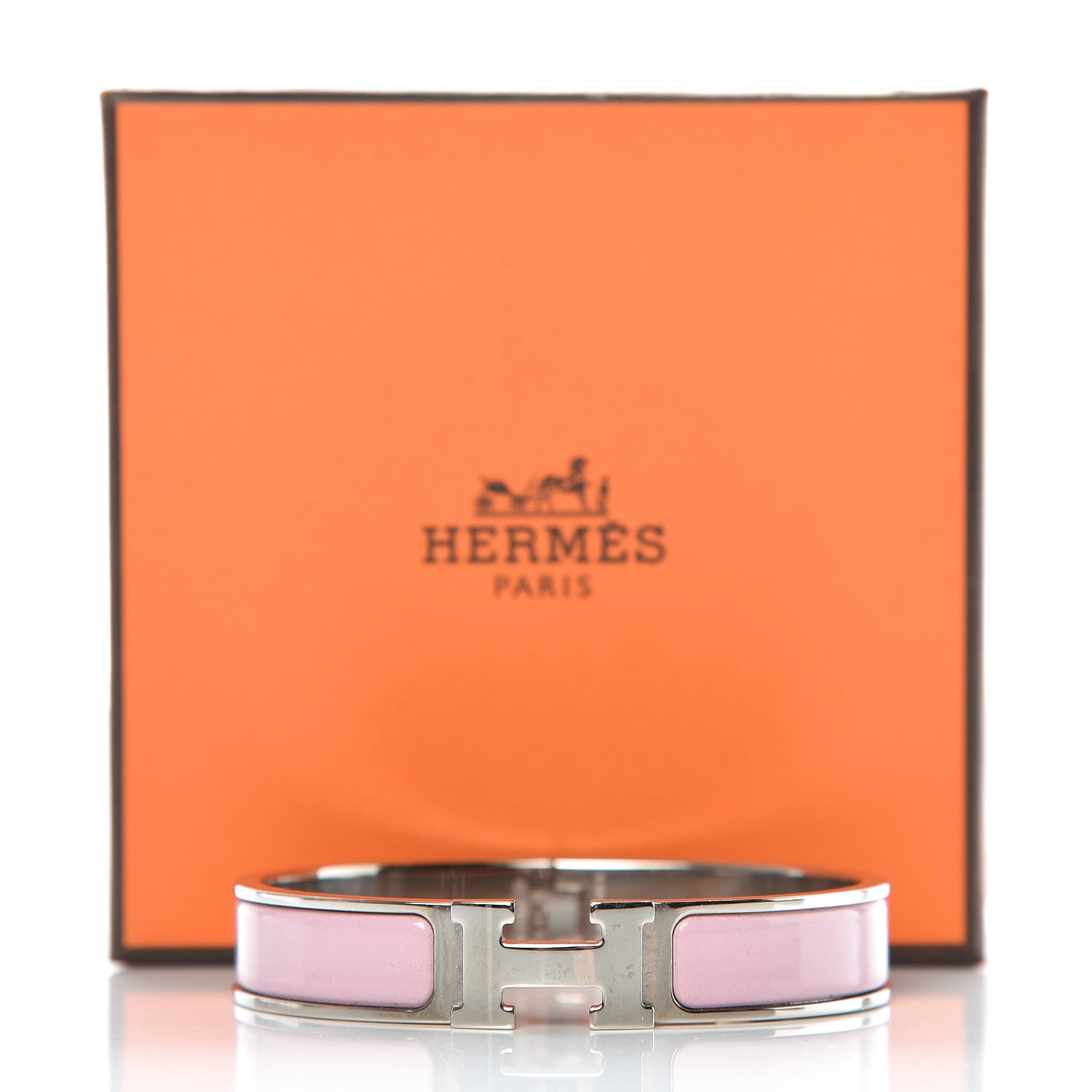 Hermes Narrow Enamel Clic Clac H Bracelet GM Rose Nacarat 6 of 6