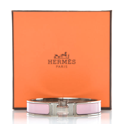 Hermes Narrow Enamel Clic Clac H Bracelet GM Rose Nacarat 6 of 6