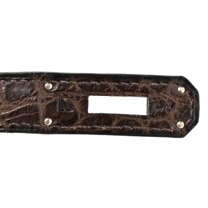 Hermes Matte Porosus Crocodile Birkin 35 Chocolate 7 of 14