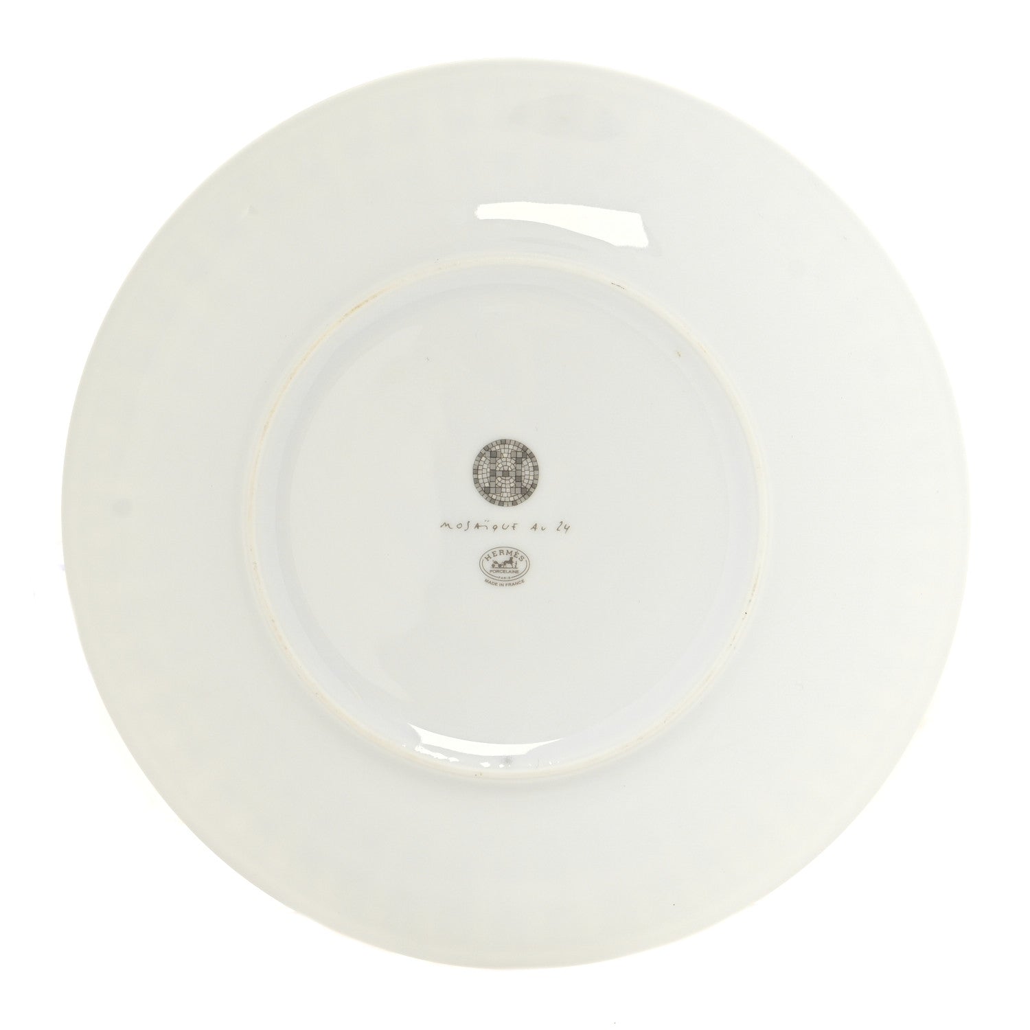 Hermes Porcelain Mosaique au 24 Platine Dessert Plate 8.3 3 of 6