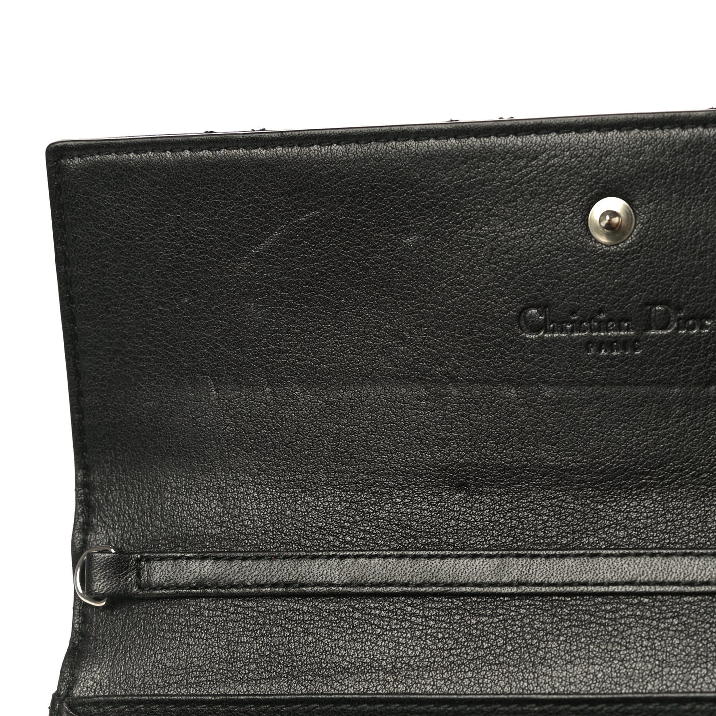 Patent Cannage Lady Dior Rendezvous Wallet On Chain Black