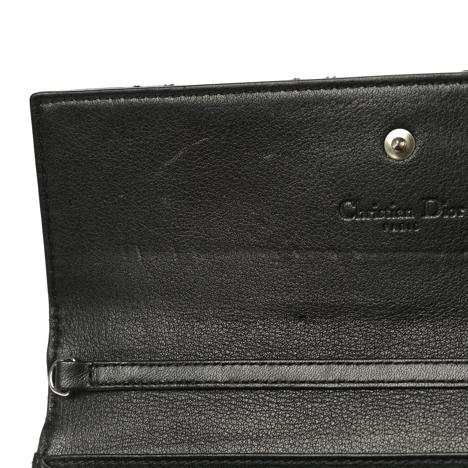 Christian Dior Patent Cannage Lady Dior Rendezvous Wallet On Chain Black 14 of 18