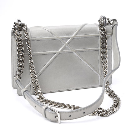 Christian Dior Metallic Patent Micro-Cannage Small Diorama Flap Bag Silver 2 of 10