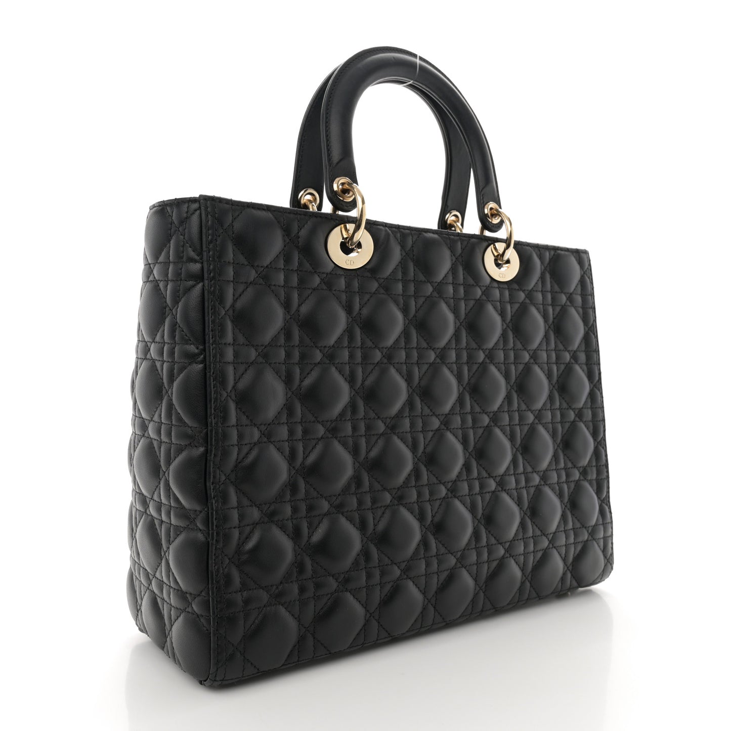 Lambskin Cannage Large Lady Dior Black