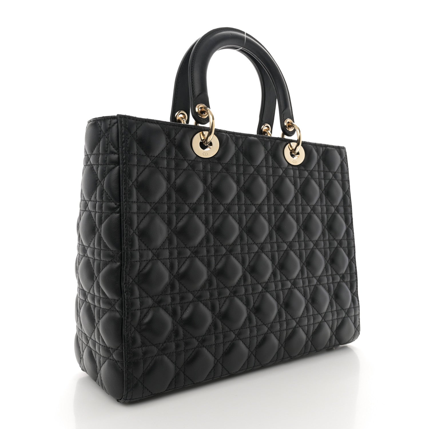 Christian Dior Lambskin Cannage Large Lady Dior Black 3 of 10