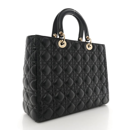Christian Dior Lambskin Cannage Large Lady Dior Black 3 of 10