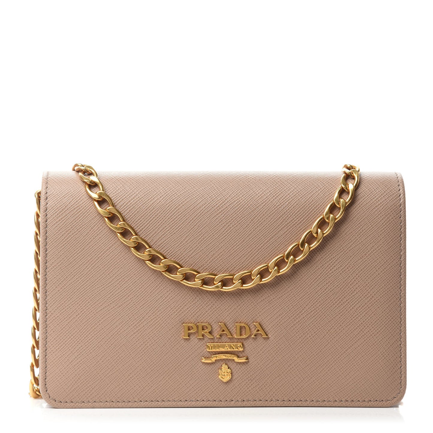 Saffiano Lux Chain Wallet Cammeo