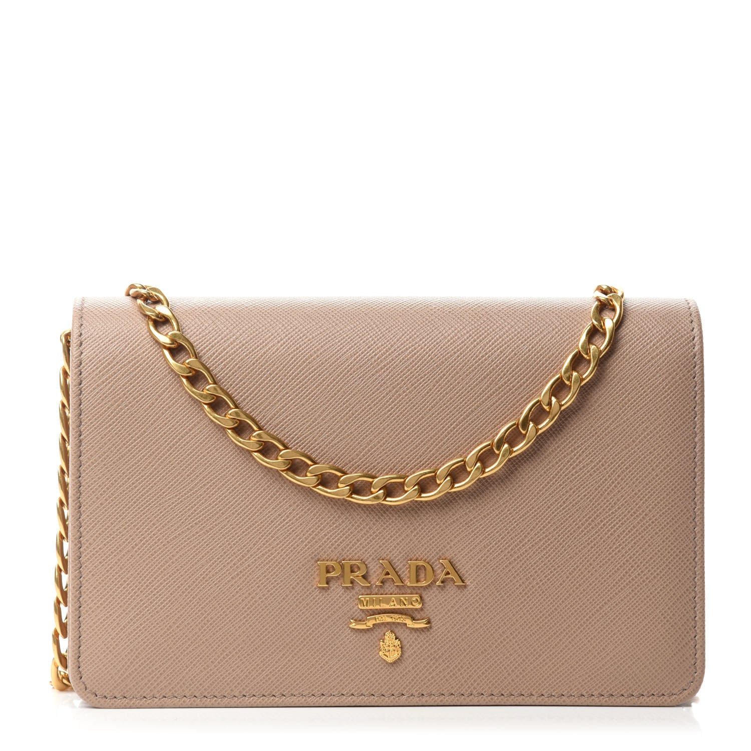Prada Saffiano Lux Chain Wallet Cammeo 1 of 9
