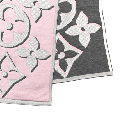 Louis Vuitton Wool Cashmere Giant Pop Monogram Scarf Rose 3 of 4