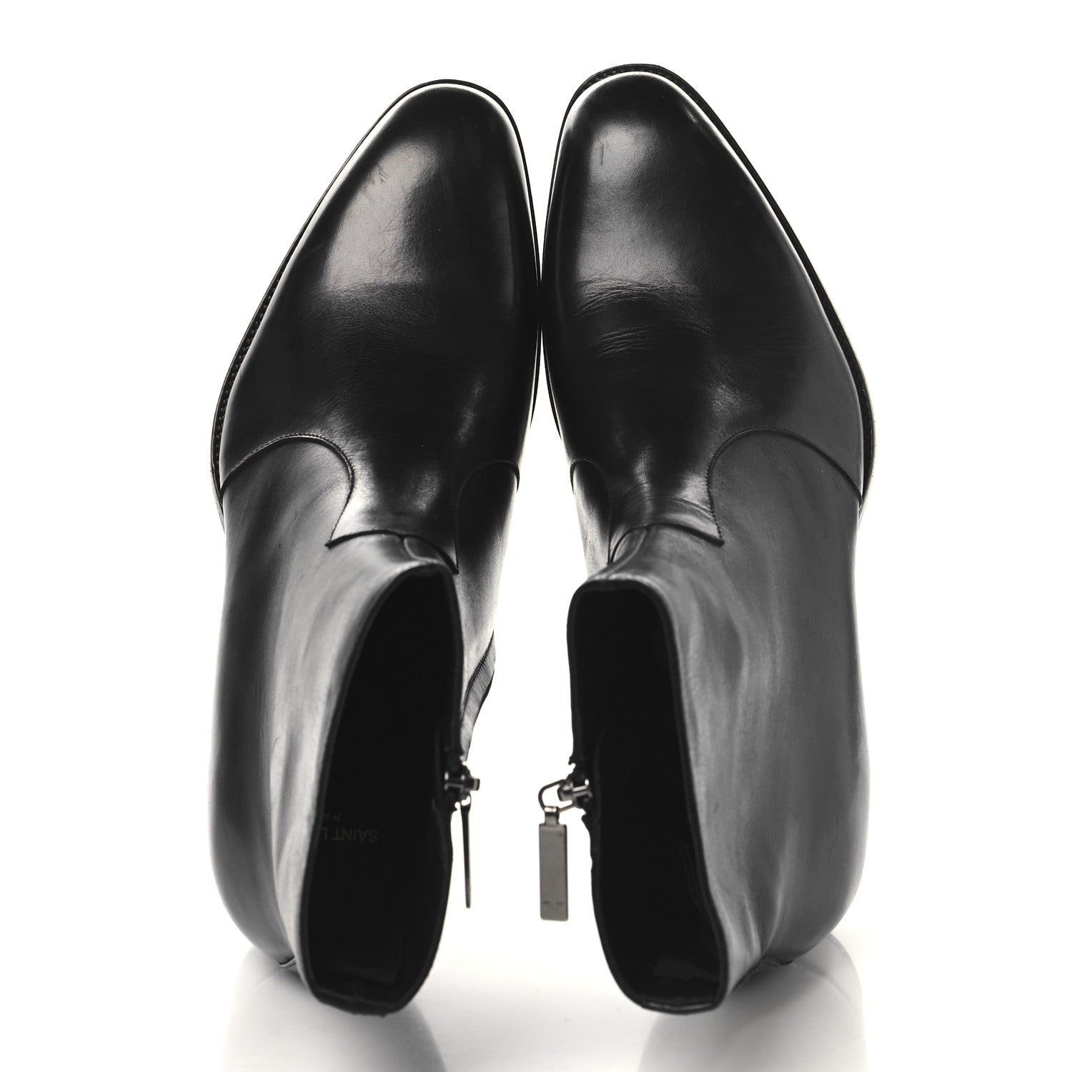 Saint Laurent Calfskin Mens Wyatt 40 Zip Boots 42 Black 2 of 10