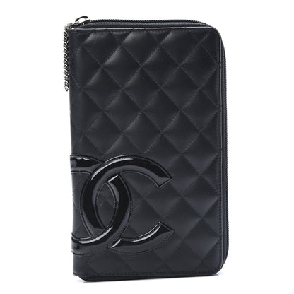 Chanel Calfskin Cambon Zip Around Organizer Wallet Black 1 of 9